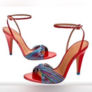 Zara Elegant Red and Multicolor Strappy Heels size 6/36